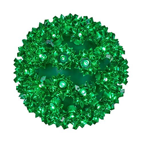 Wintergreen Lighting LED Starlight Sphere, LED Light Ball Sphere Light, Christmas Light Ball, Christmas Decoration (70 Lights, 6", Green)