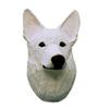 German Shepherd Head Plaque Figurine White view 1