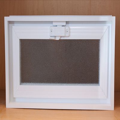Glass Block Vent - 16x8 Vinyl Hopper Vent