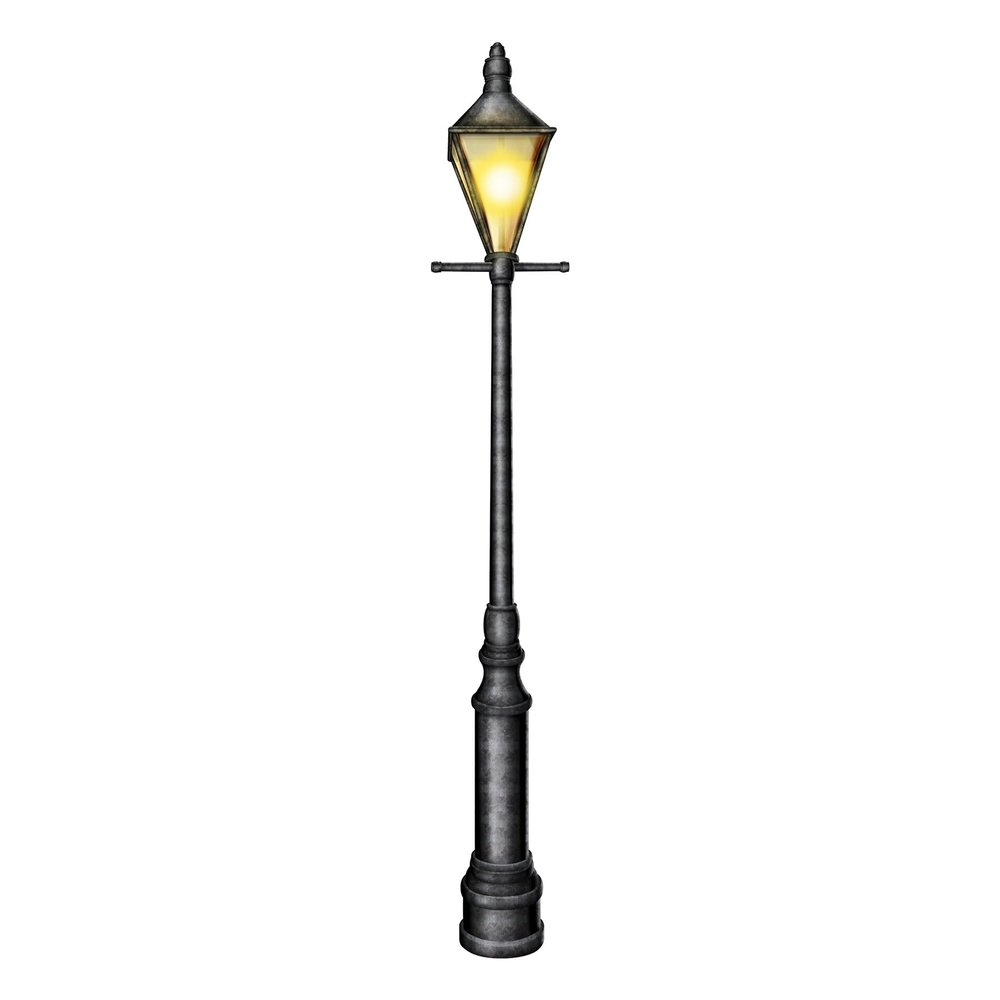 Beistle Lamppost Photo Props, 6' Tall - Mardi Gras Street Light Wall Decorations, Cut Out Parisian Christmas Party Backdrop