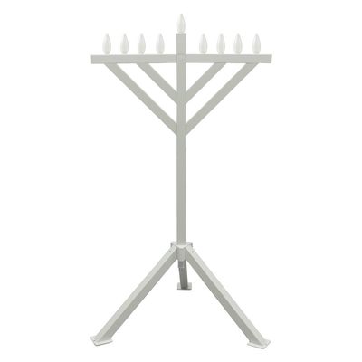 Zion Judaica Electric Menorah PVC Indoor/Outdoor Use - 52'' Tall (White)