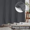 AooHome Extra Long Shower Curtain 72 Width x 84 Height Inch, Solid Fabric Shower Curtain Liner for Hotel, Waterproof, Dark Grey view 3
