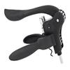 True Virtuoso Easy Lever Corkscrew Wine Opener Manual, Stainless Steel Corkscrew Wine Opener with Foil Cutter and Ergonomic Soft Touch Handle, Black view 1