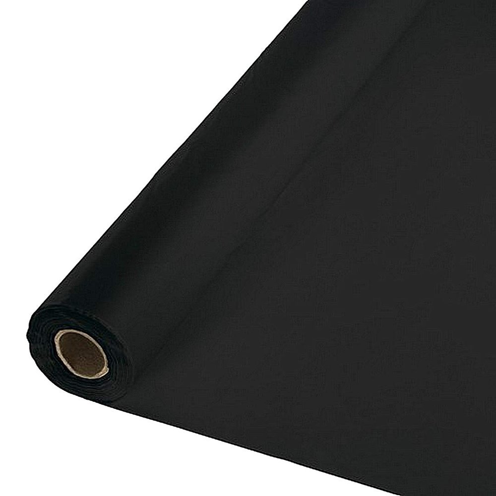 40"x150 ft Heavy Duty Banquet Roll Plastic Table Cloth - Black
