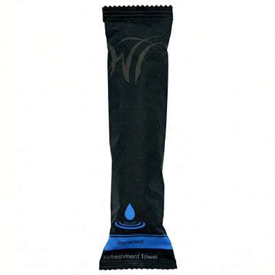 White Towel Services 8" x 8" inch Moist Cotton Towel Individually Wrapped - Unscented (Case of 50)