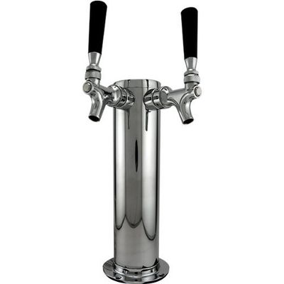 Bev Rite Draft Beer Column Tower, 2 Faucets, Chrome