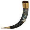 Armory Replicas Burnt Design Hand Crafted Norse Drinking Horn Renaissance Medieval Inspired Viking Mug w/Brass Rim & Stopper Handmade Twisted Iron Stand view 1