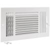 EZ-FLO 12 x 6 Inch (Duct Opening) Air Vent Cover for Wall or Ceiling, Three-Way Ventilation Register, Solid Steel HVAC Register Cover, White, 61615 view 1