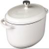 Lodge 7 Quart Enameled Cast Iron Oval Dutch Oven with Lid  Dual Handles  Oven Safe up to 500 F or on Stovetop - Use to Marinate, Cook, Bake, Refrigerate and Serve  Oyster White view 1