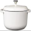 Lodge 7 Quart Enameled Cast Iron Oval Dutch Oven with Lid  Dual Handles  Oven Safe up to 500 F or on Stovetop - Use to Marinate, Cook, Bake, Refrigerate and Serve  Oyster White view 2