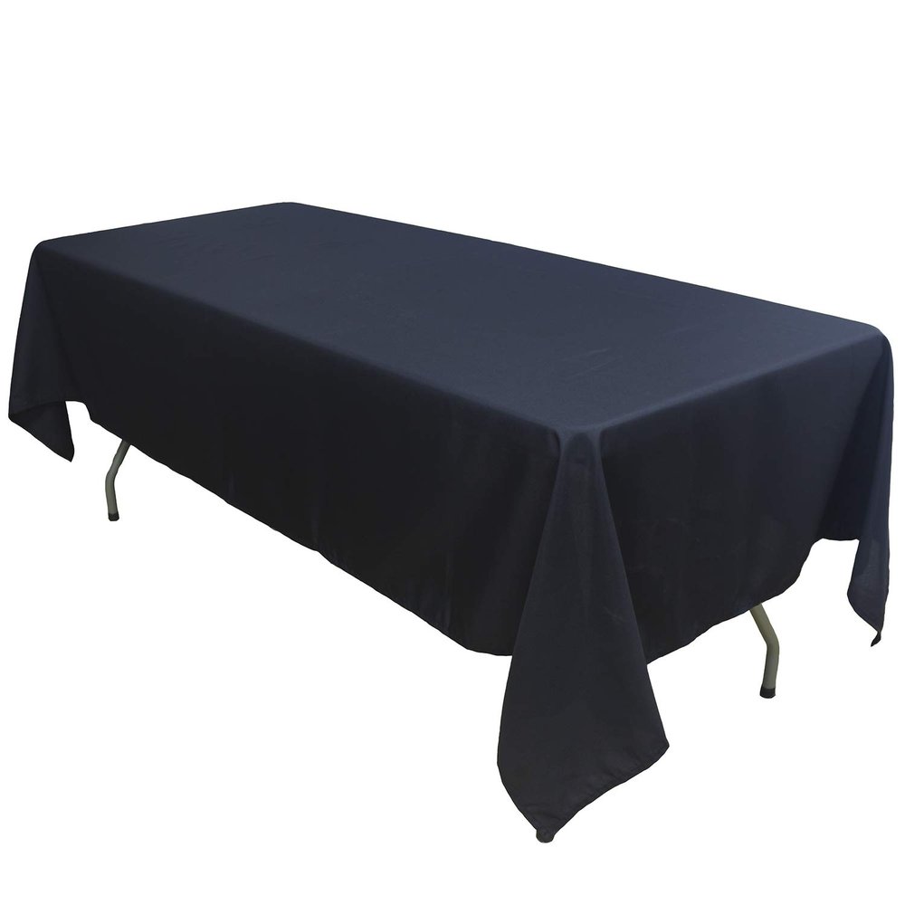 KAITATSU SEN Rectangular Polyester Fabric Tablecloth, Black, 60x102-inch