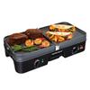 Hamilton Beach 3-in-1 Electric Indoor Grill + Griddle, 8-Serving, Reversible Nonstick Plates, 2 Cooking Zones with Adjustable Temperature (38546), Black view 1