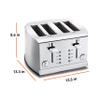 KRUPS: Breakfast Set Stainless Steel Toaster 4 Slice 1500 Watts 6 Brown Settings, Defrost, Reheat, High Lift Lever Silver, Matte and Chrome view 3
