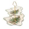 Spode Christmas Tree 2-Tiered Server, Tree-Shaped - Holiday Cupcake Stand, Dessert Display Set, Porcelain Serving Platter, 10" & 8" Plates, Dishwasher Safe Serveware for Appetizers, Desserts, Cookies view 1
