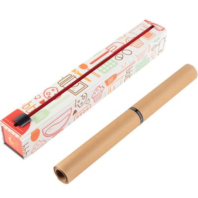 ChicWrap Baker's Tools Parchment Paper Dispenser - Includes 15"x 33' (42 Sq.Ft) Roll Unbleached Baking, Cooking & Culinary Paper - Reusable Dispenser w/Slide Cutter - Kosher Certified