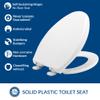 BEMIS 7900TDGSL Commercial Heavy Duty Closed Front Toilet Seat with Cover, Industrial No Slam Seat with Secure Installation, Made in USA, Elongated, White view 2