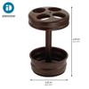 iDesign Metal Toothbrush Holder - Bathroom Cup for Bathroom Organization, The Olivia Collection - 3.25" x 3.25" x 5", Bronze view 2
