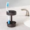 iDesign Metal Toothbrush Holder - Bathroom Cup for Bathroom Organization, The Olivia Collection - 3.25" x 3.25" x 5", Bronze view 4