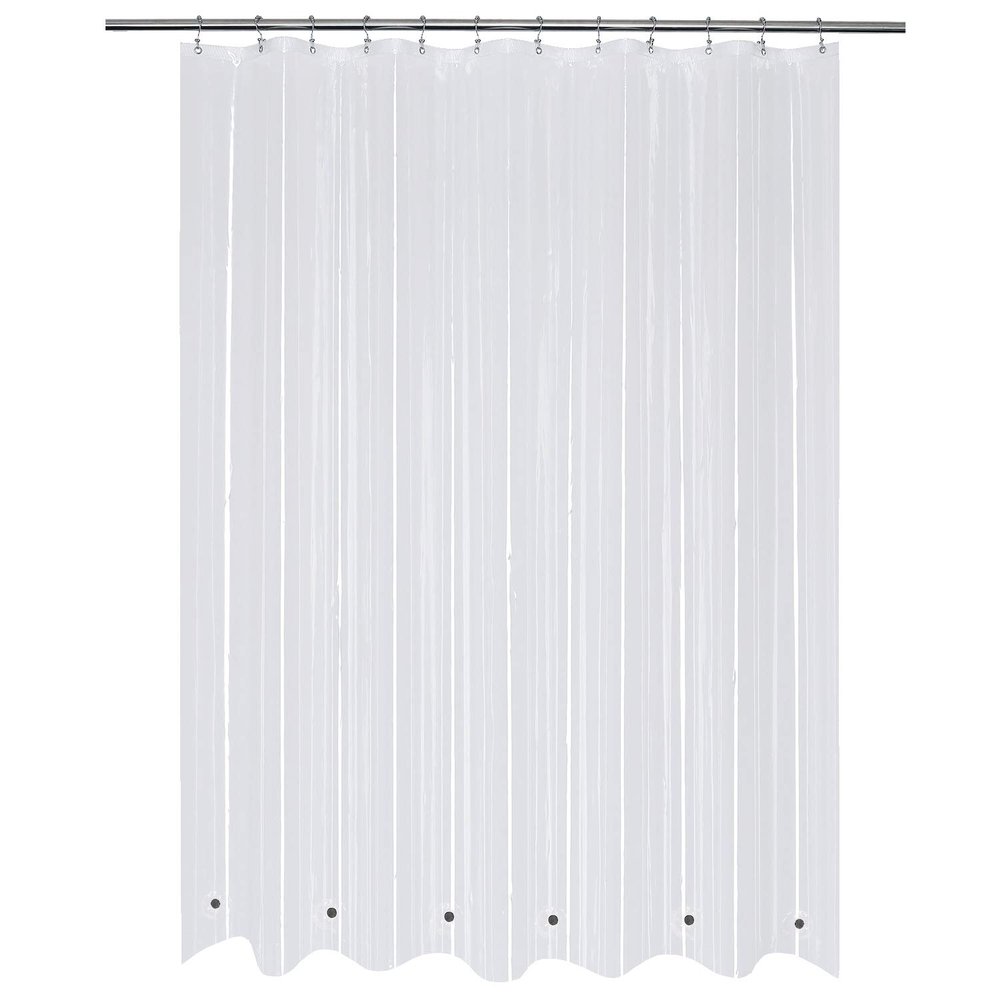 Mrs Awesome Shower Curtain Liner with 6 Magnets Clear Thick PEVA, Premium Waterproof Plastic Shower Curtain Standard Size 72 x 72 inch, Clear
