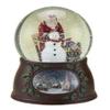 Roman Christmas Musical Revolving Santa Claus and Snowman Snow Globe Glitterdome Plays "Have Yourself A Merry Little Christmas",Multicolored,5 inch view 1