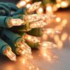 Holiday Essence Clear Christmas Lights Green Wire, 100 Incandescent Mini String Lights Set for Indoor Outdoor Holiday Lighting Decoration, Christmas Tree Lights, Static Flashing UL Certified view 4