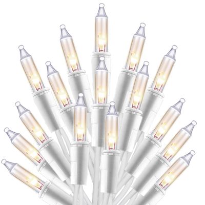 Holiday Essence Clear Warm White Christmas String Lights 20 Ft White Wire 100 Christmas Decorative Lights Set Static and Flashing for Indoor Outdoor Use Tree Decor UL Listed