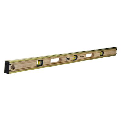 Bon 21-392 48-Inch Laminated American Hardwood Brass Bound Level with Hand Grooves