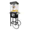 Funtime Sideshow Popper 4-Ounce Hot Oil Popcorn Machine with Cart, Black/Silver view 1