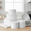 LAMINET 6 Piece Quilted Dinnerware Storage Starter Set - Includes 4 Plate Cases, 1 Cup Case & Platter Case - WHITE view 1