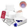 LAMINET 6 Piece Quilted Dinnerware Storage Starter Set - Includes 4 Plate Cases, 1 Cup Case & Platter Case - WHITE view 2