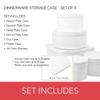 LAMINET 6 Piece Quilted Dinnerware Storage Starter Set - Includes 4 Plate Cases, 1 Cup Case & Platter Case - WHITE view 3