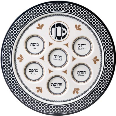 Rite Lite "Seder Traditions" Melamine Seder Plate- For Pesach/Passover Holiday
