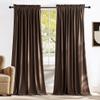 NICETOWN Brown Velvet Curtains 84 inches Length for Bedroom - Blackout Thermal Insulated Sound Reducing Heavy Matt Solid Room Darkening Drapes for Nursery (2 Panels, 52 x 84) view 1