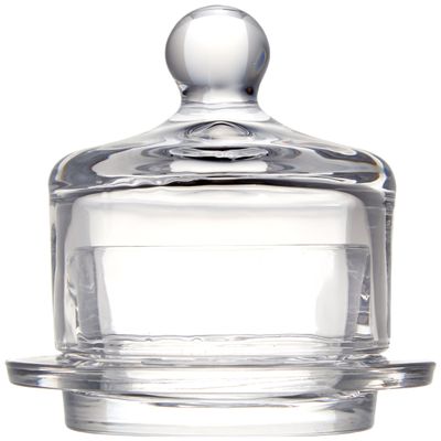Abbott Collection 2 Piece Small Butter Dish with Dome Lid, Clear Glass (3"H)
