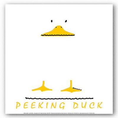 Image Conscious Peeking Duck by Loeo Posillico 12"x16" Art Print Poster