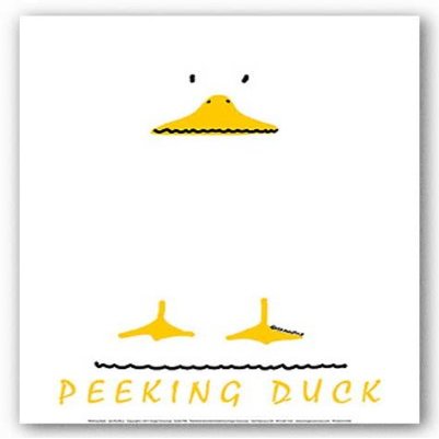 Image Conscious Peeking Duck by Loeo Posillico 12"x16" Art Print Poster