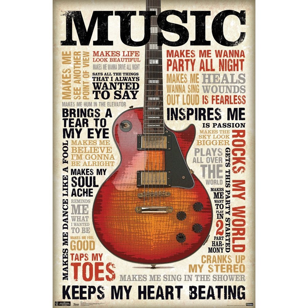 Trends International Music Inspires Me Wall Poster, 22.375" x 34", Unframed Version