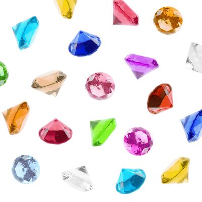 Super Z Outlet Acrylic Color Faux Round Diamond Crystals Treasure Gems for Table Scatters, Vase Fill, Event, Wedding, Birthday Decoration Favor, Arts & Crafts (1 Pound, 240 Pieces) (Assorted)