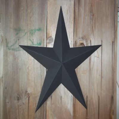 Heavy Duty Metal Star 40" Painted Solid Black. These Metal Stars Are a Great Addition to Your Home Decor. You Will Not Be Disappointed with the Quality and Workmanship on These Barn Stars. They Are Handcrafted Out of 22 Gauge Galvanized Steel and Wil