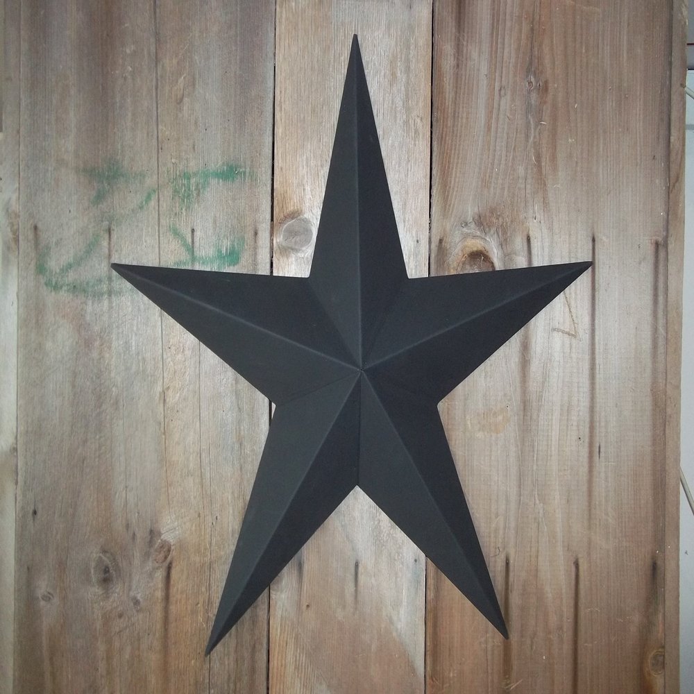 Heavy Duty Metal Star 40" Painted Solid Black. These Metal Stars Are a Great Addition to Your Home Decor. You Will Not Be Disappointed with the Quality and Workmanship on These Barn Stars. They Are Handcrafted Out of 22 Gauge Galvanized Steel and Wil