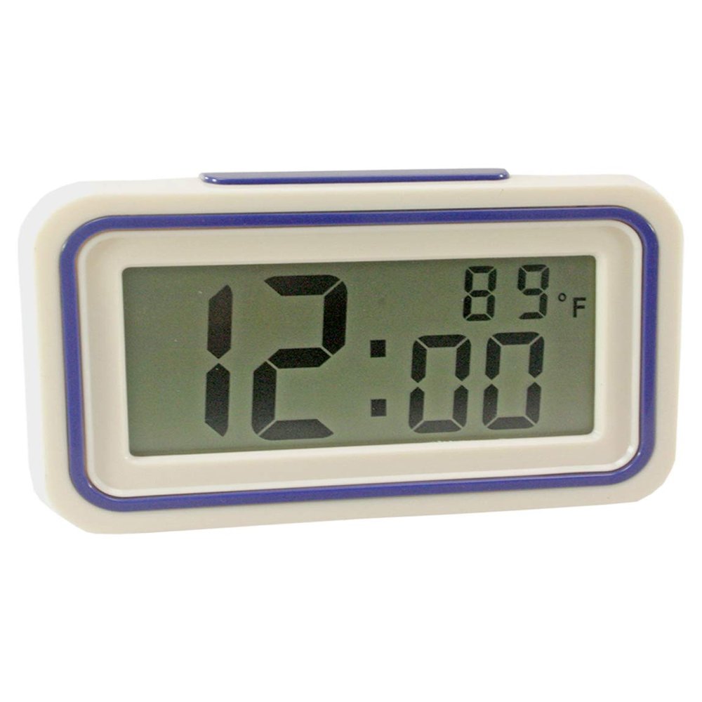 MAGNIFYING AIDS Talking Digital Clock and Temperature - Compact Rectangular White Clock - 5.12 x 3.2 x 1.4 inches