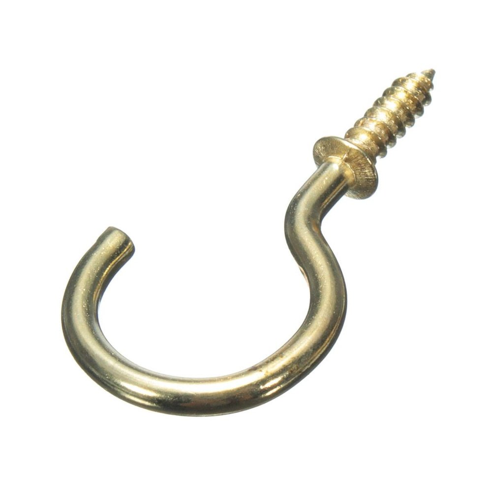 CUP HOOK 50MM TO SHOULDER TOTAL LENGTH 70MM BRASS PLATED EB ( pack of 8 )