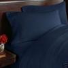 BESPOLITAN INC. Cal King Size 1200 Thread Count 4pc Bed Sheet Set, Deep Pocket, Navy Blue view 1