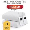 Sunbeam Electric Premium Water Resistant Restful Quilted Heated Mattress Pad, 12 Heat Settings, 12-Hour Selectable Auto Shut-Off, Fast Heating, Cozy Warming Bed, King, 76" x 80" view 2