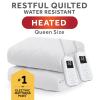 Sunbeam Electric Premium Water Resistant Restful Quilted Heated Mattress Pad, 12 Heat Settings, 12-Hour Selectable Auto Shut-Off, Fast Heating, Cozy Warming Bed, Queen, 60" x 80" view 2