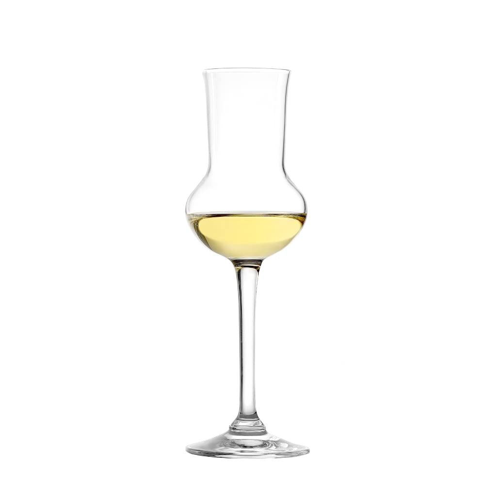 Stlzle Lausitz Professional 3 Oz Grappa Glass (Set of 6) , Dishwasher-Safe Lead-Free Crystal - Elegant Design for Tasting Grappa, Fruit Brandy - Modern Glassware Trends, Glassware for Cocktails