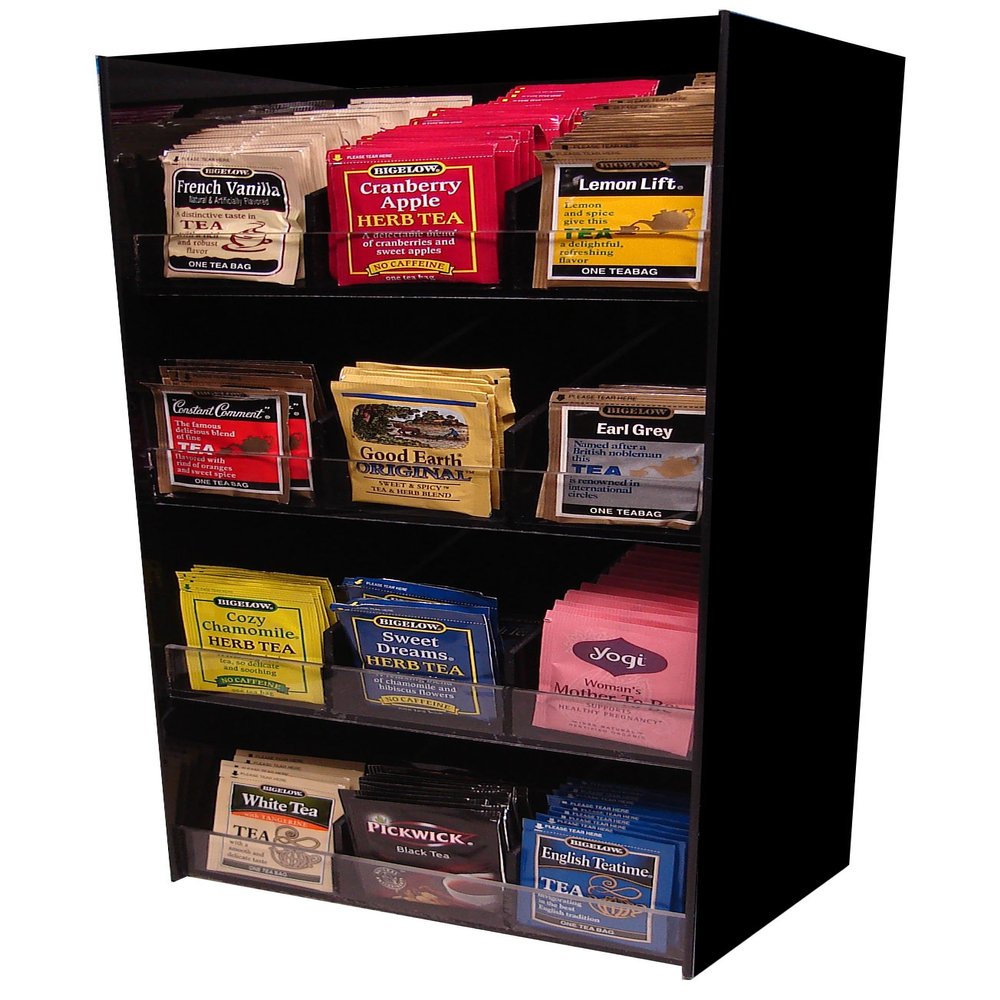 12 Flavor Tea Rack Organize 336 Total Packs coffee counter Organizer