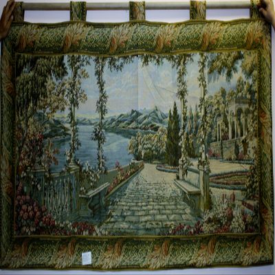 Italian Terrace Design Wall Hanging Tapestry in Huge Size 36"h X 85"l
