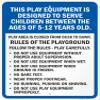 SmartSign 24 x 18 inch Play Equipment Designed To Serve Children 5-12 Years Old - Rules Of The Playground Metal Sign, 80 mil Laminated Rustproof Aluminum, Blue, Black and White, Made in USA view 1