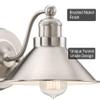 Kira Home Welton 8.5" Modern Industrial Wall Sconce, Brushed Nickel Finish view 2